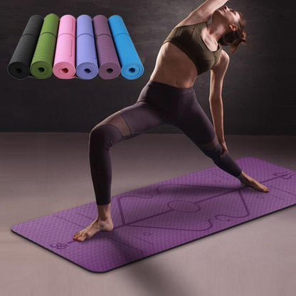 Non-Slip Yoga Mat with Alignment Lines